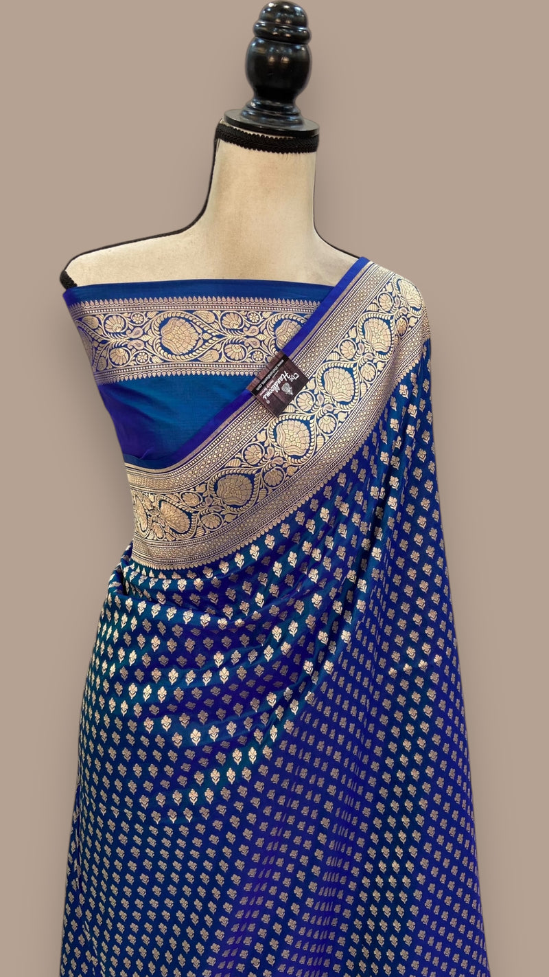 Pure Katan Silk Banarasi Handloom Saree - All over jaal work - The Handlooms