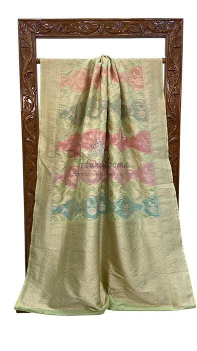 Pure Katan Silk Banarasi Handloom Saree - All over Jaal work with Meenakari