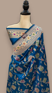 Pure Katan Silk Banarasi Handloom Saree - All over Jaal work - With Meenakari - The Handlooms