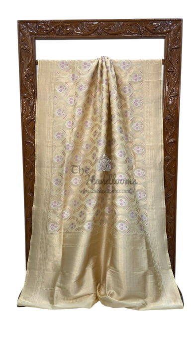 Nita Ambani Pure Katan Silk Banarasi Handloom Saree - All over Jaal work - With Meenakari