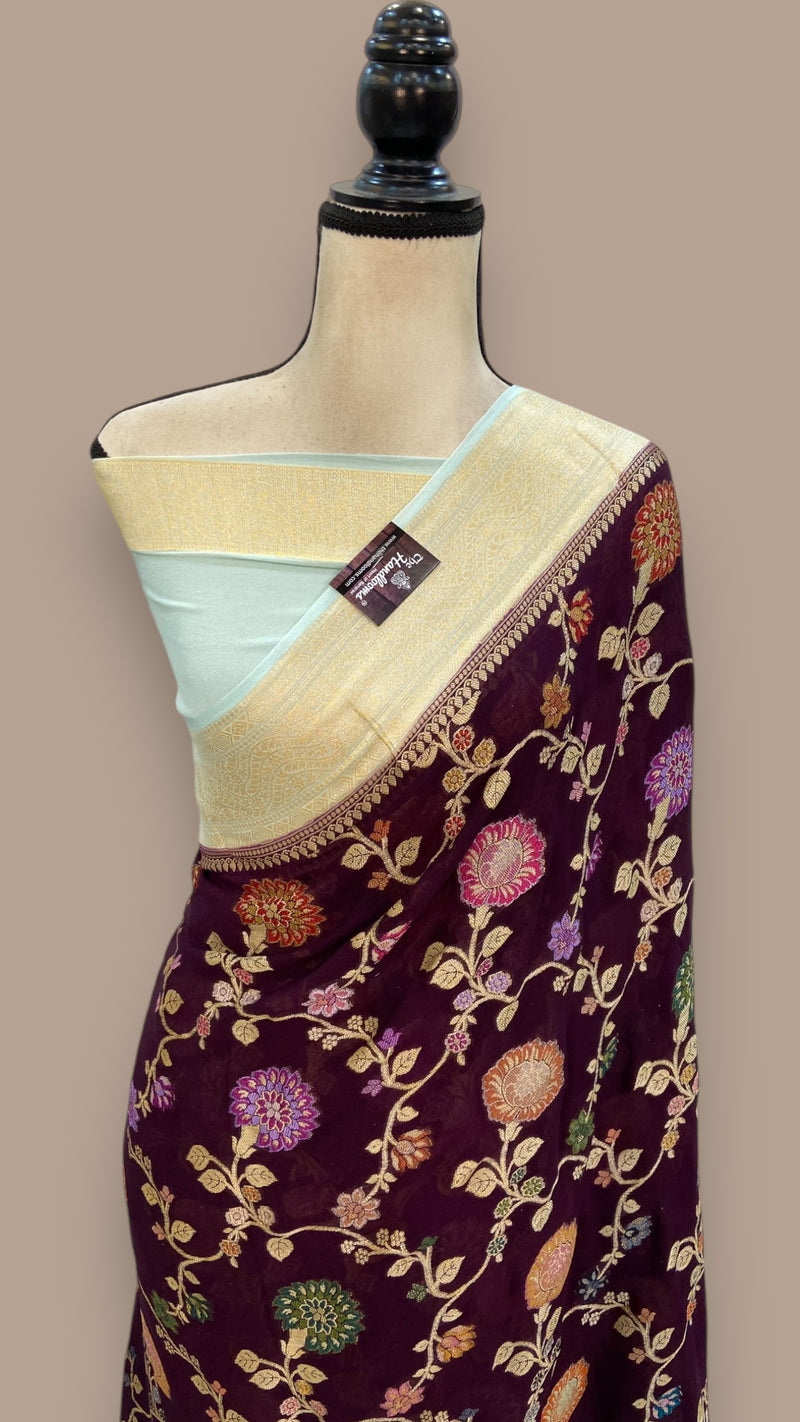 Pure Crepe Georgette Banarasi Saree - The Handlooms