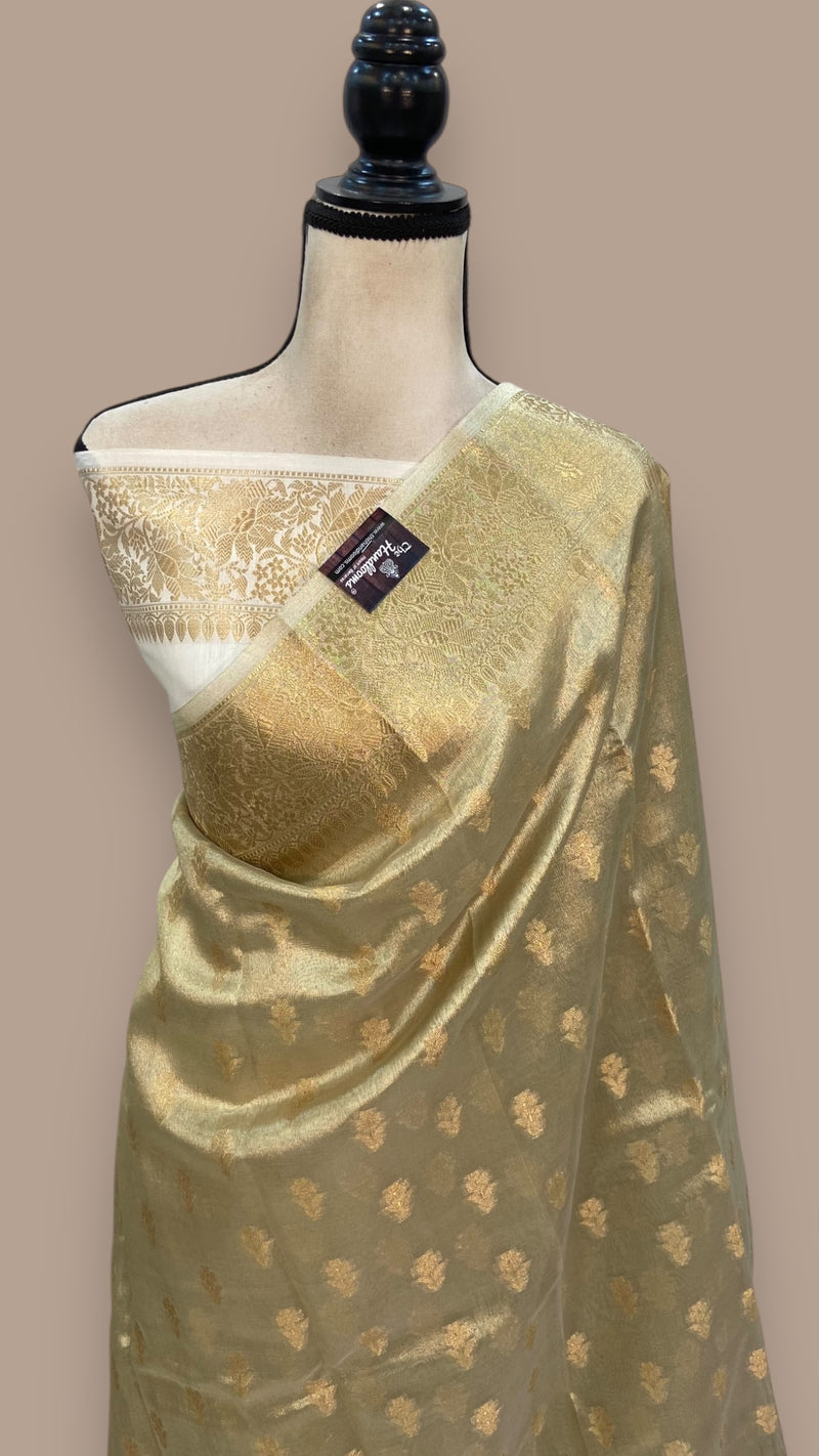 Pure Kora Tissue Handloom Banarasi Saree - The Handlooms