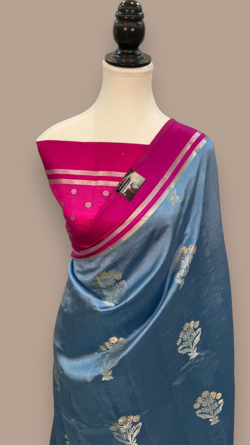 Pure Mango Silk Banarasi Handloom Saree - The Handlooms