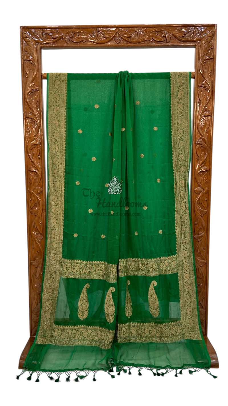 Pure Georgette Handloom Banarasi Saree - The Handlooms