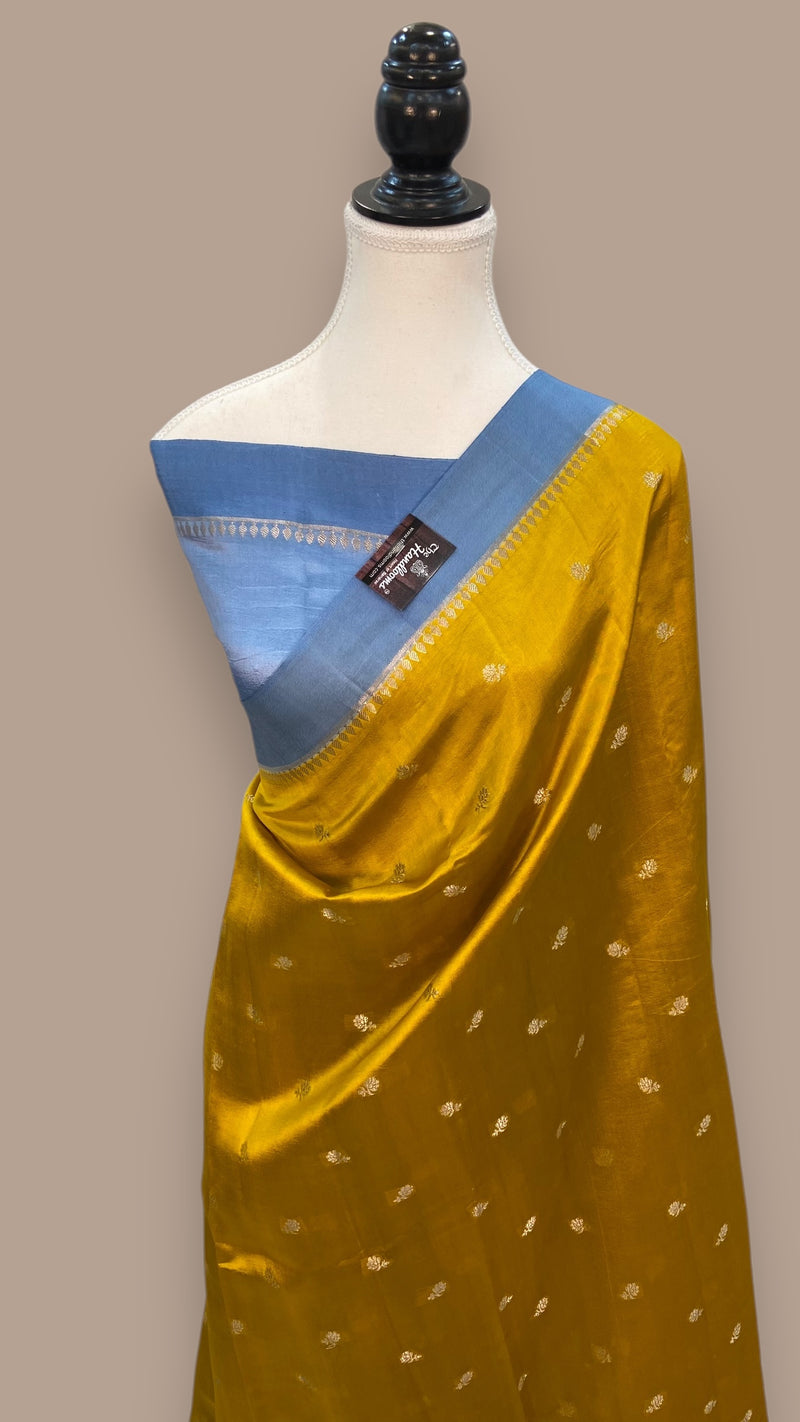 Pure Mango Silk Banarasi Handloom Saree - The Handlooms