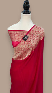 Khaddi Georgette Handloom Banarasi Saree - The Handlooms