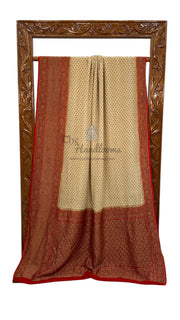 Khaddi Georgette Handloom Banarasi Saree -  Antique zari - The Handlooms