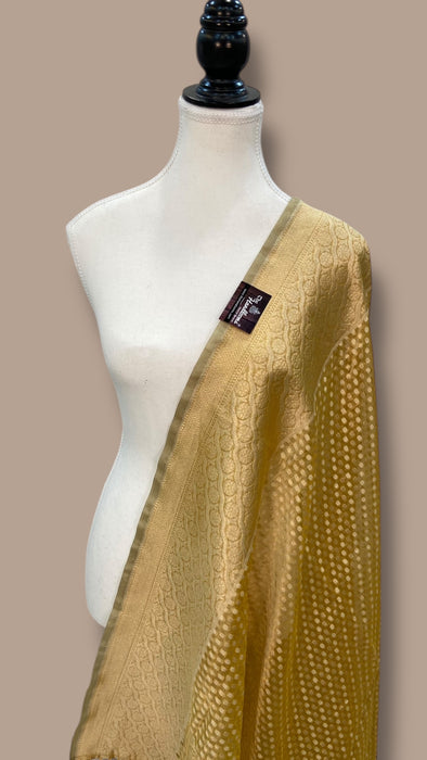 Pure Tissue Reshmi Zari Banarasi Brocade Handloom Dupatta