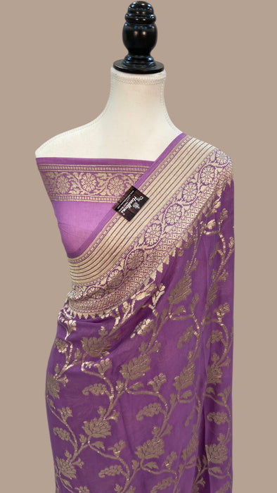 Khaddi Georgette Handloom Banarasi Saree