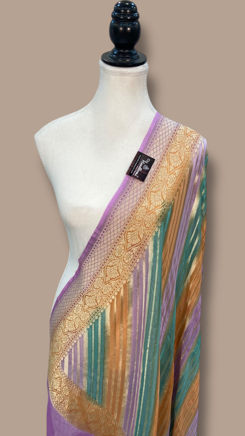 Khaddi Georgette Handloom Banarasi Dupatta - The Handlooms