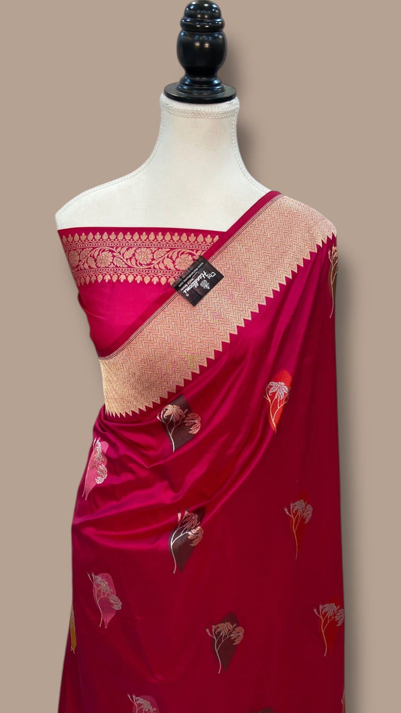 Pure Katan Silk Banarasi Handloom Saree - All over meenakari  Kadua Buta - The Handlooms