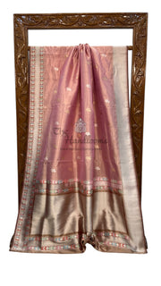 Pure Katan Tissue Silk Handloom Banarasi Saree - All over kadua motifs - The Handlooms