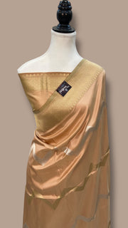 Pure Katan Silk Banarasi Handloom Saree - All over sona roopa Kadua stripe - The Handlooms