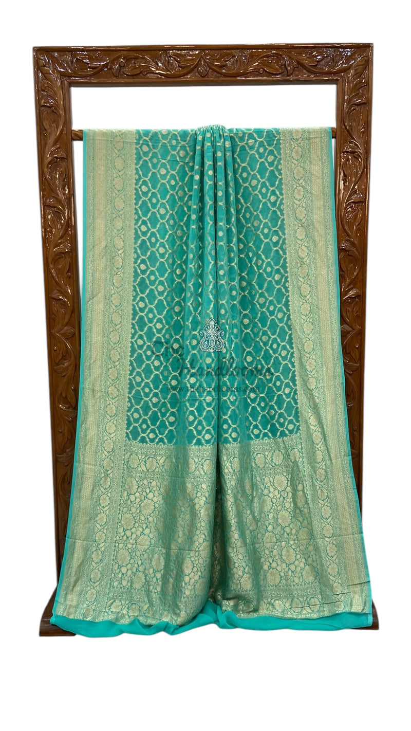 Khaddi Georgette Handloom Banarasi Saree - The Handlooms