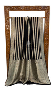 Khaddi Georgette Handloom Banarasi Saree with Siroski Stone Work - The Handlooms