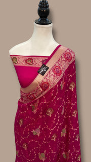 Pure Chiffon Khaddi Banarasi Saree - The Handlooms