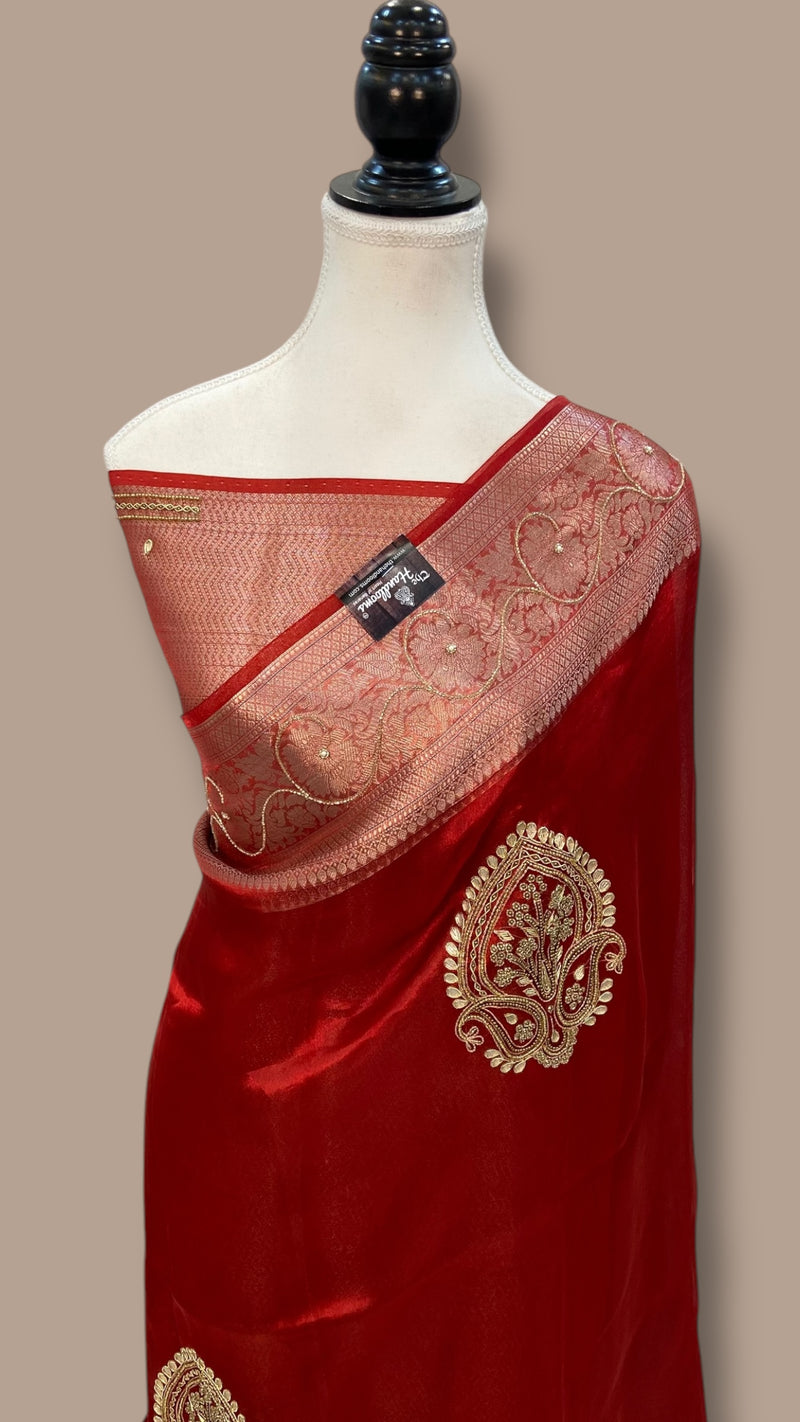 Pure Kora Tissue Handloom Banarasi Saree - Handwork - The Handlooms