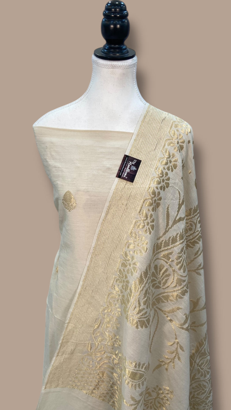 Pure Moonga Georgette Banarasi Dress material - The Handlooms