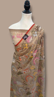 Pure Cotton Jamdani Handloom Banarasi Saree - The Handlooms