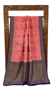 Khaddi Georgette Handloom Banarasi Saree - Antique Zari - The Handlooms