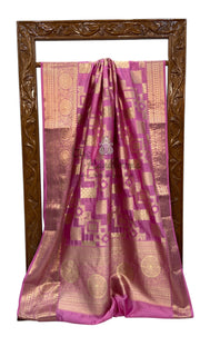 Pure Chiniya Silk Khaddi Handloom Banarasi Saree - The Handlooms