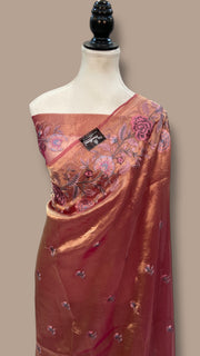Pure Tissue Handloom Banarasi Saree With Chikankari - The Handlooms