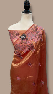 Pure Tissue Handloom Banarasi Saree with Chikankari - The Handlooms