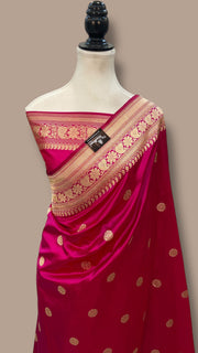 Pure Katan Silk Banarasi Handloom Saree - All over Kadua motifs With Meenakari - The Handlooms