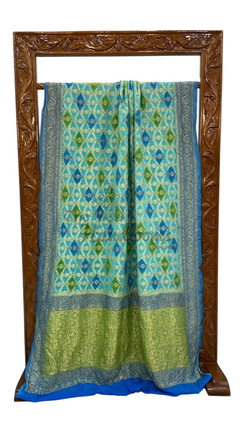 Khaddi Georgette Handloom Banarasi Saree - The Handlooms