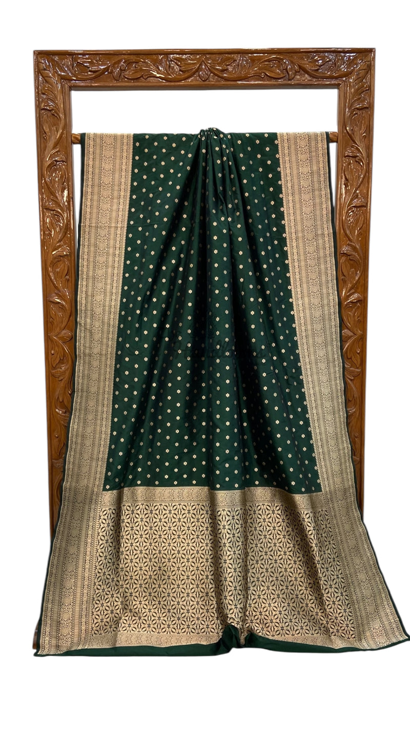 Pure Katan Silk Banarasi Handloom Saree - All over Jaal work - The Handlooms
