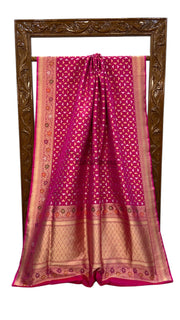 Pure Katan Silk Banarasi Handloom Saree - All Over Sona Roopa Jaal Work - The Handlooms