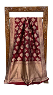 Katan Silk Banarasi Handloom Saree - All over Sona Roopa Jaal work - The Handlooms