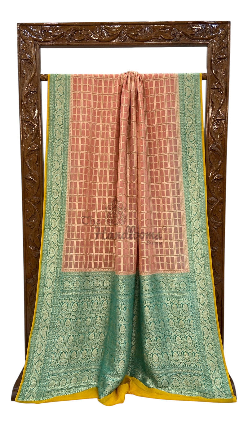 Khaddi Georgette Handloom Banarasi Saree - The Handlooms