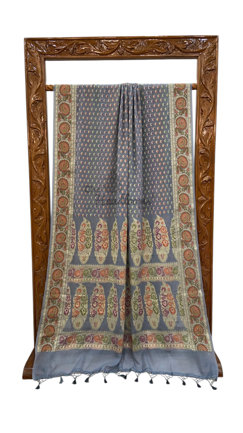 Pure Chiffon Khaddi Banarasi Saree - The Handlooms