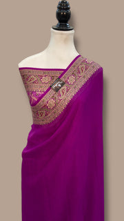 Pure Chiffon Khaddi Banarasi Saree - The Handlooms