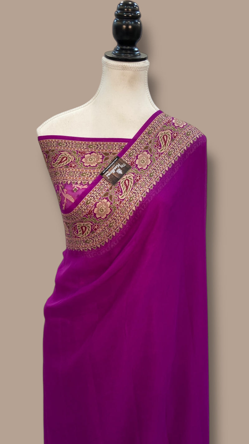 Pure Chiffon Khaddi Banarasi Saree - The Handlooms