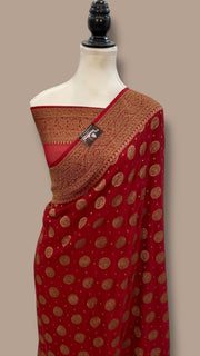 Pure Khaddi Georgette Handloom Banarasi Saree - The Handlooms