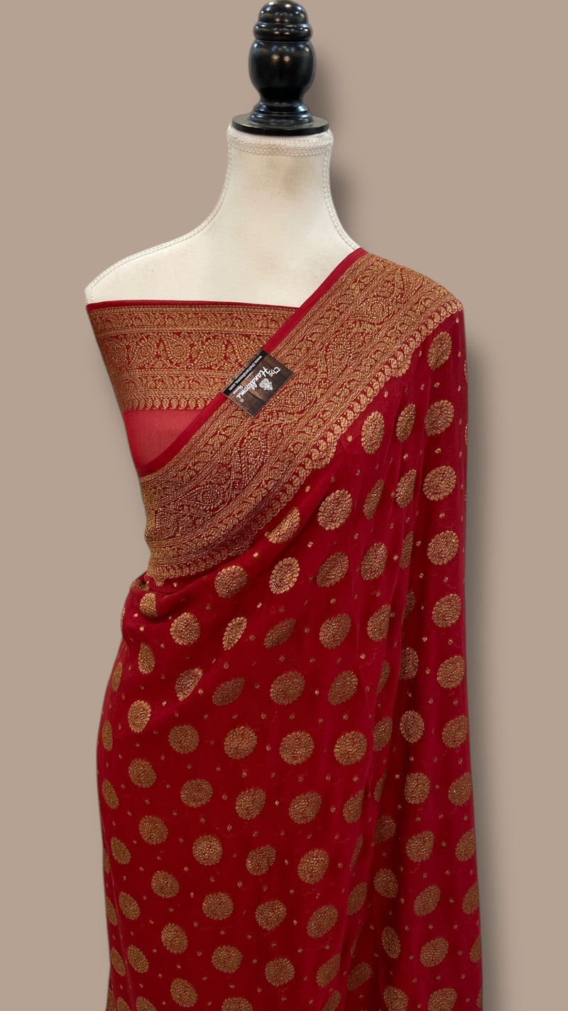 Pure Khaddi Georgette Handloom Banarasi Saree - The Handlooms