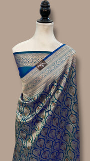 Regal Pure Katan Silk Banarasi Saree – Handwoven Tanchui Brocade - The Handlooms