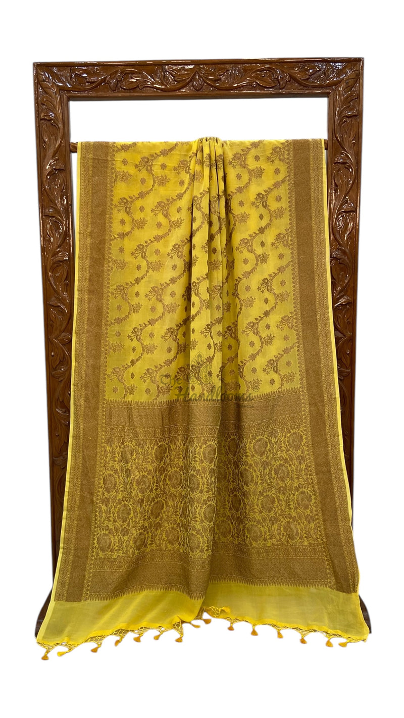 Pure Khaddi Georgette Handloom Banarasi Saree - The Handlooms