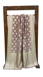Moonga Georgette Handloom Banarasi Saree - The Handlooms