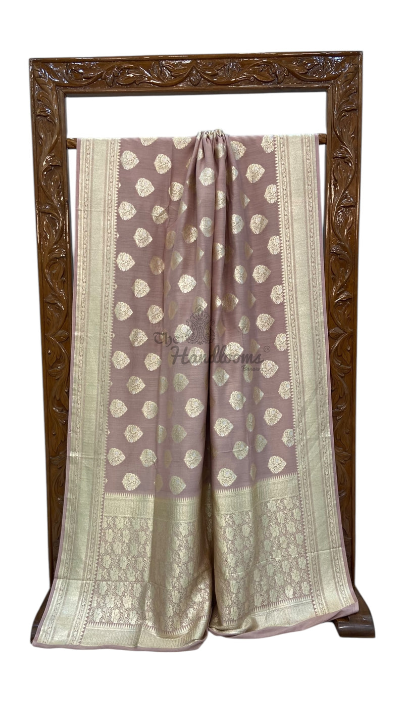 Moonga Georgette Handloom Banarasi Saree - The Handlooms