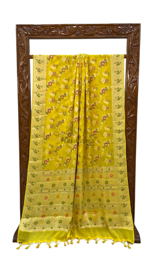 Pure Chiffon Khaddi Banarasi Saree - The Handlooms