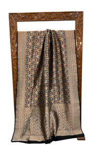 Regal Pure Katan Silk Banarasi Saree – Handwoven Tanchui Brocade - The Handlooms