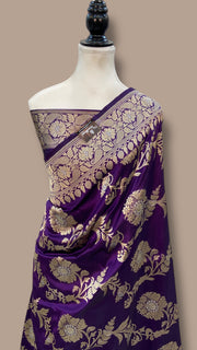 Pure Katan Silk Banarasi Handloom Saree - All over kadiyal Jaal work - The Handlooms
