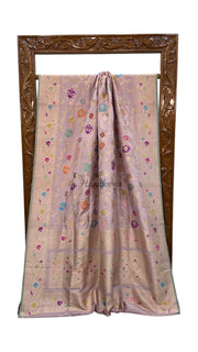 Ektara Pure Katan Silk Banarasi Handloom Saree - All over kadiyal Jaal work - The Handlooms