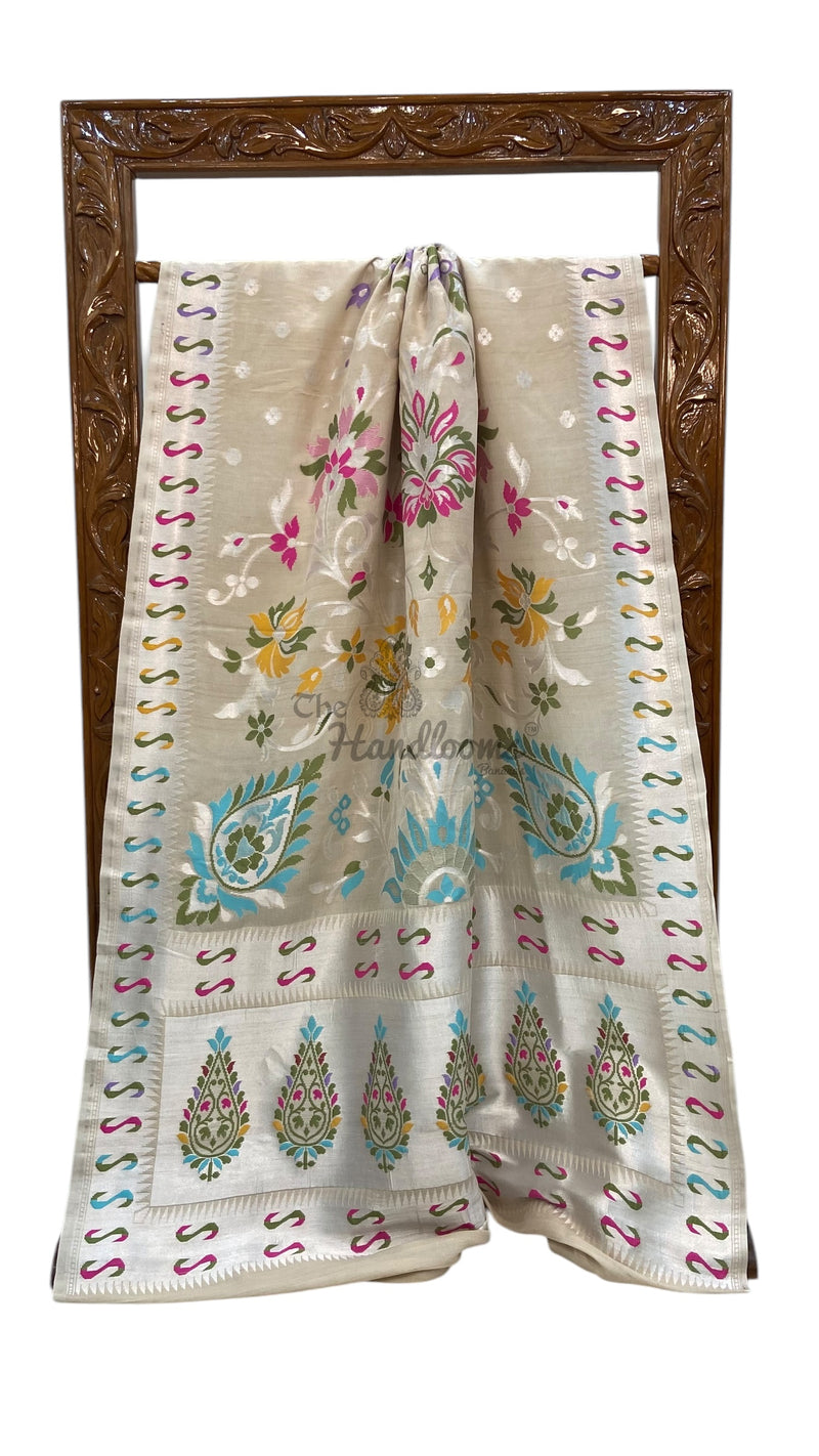 Tussar Georgette Handloom Banarasi Saree - The Handlooms