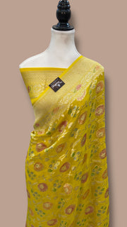 Pure Khaddi Georgette Banarasi Saree - water zari - The Handlooms