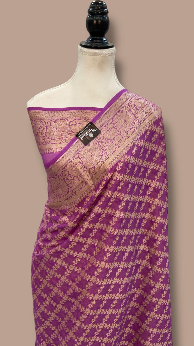 Pure Chiffon Khaddi Banarasi Saree - The Handlooms
