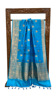 Pure Katan Silk Banarasi Handloom Saree - All over Kadua motifs - The Handlooms